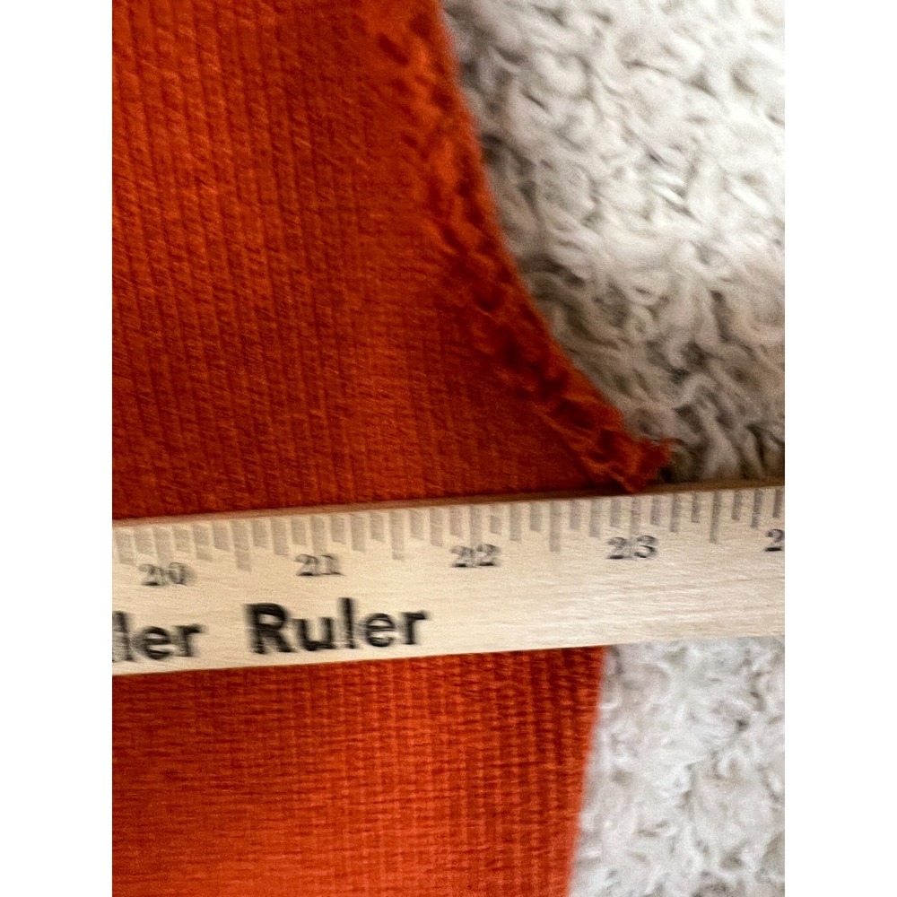 Free People Cardigan Sweater Vest Womens Medium Orange Oversized Button Front - Picture 3 of 7